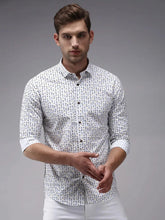 Men White Printed Casual Shirt-ORIGINPRINT-1747-White